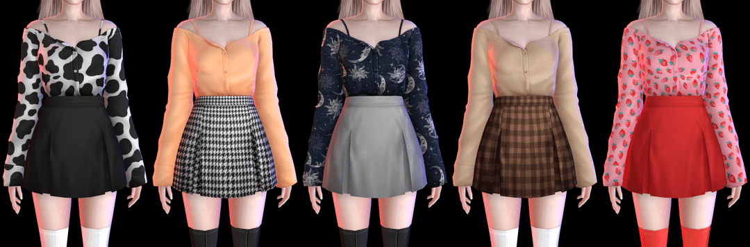 Галерея мода Комплект юбка+рубашка Mercy Shirt & Skirt #1